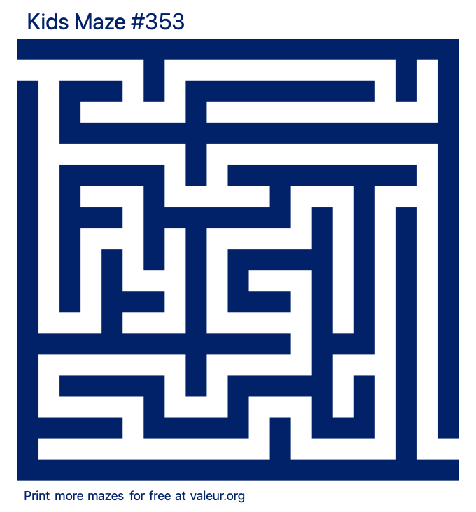 Free Printable Kids Maze number 353