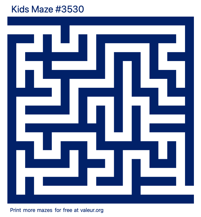 Free Printable Kids Maze number 3530