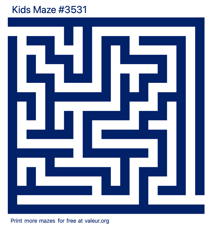Free Printable Kids Maze number 3531