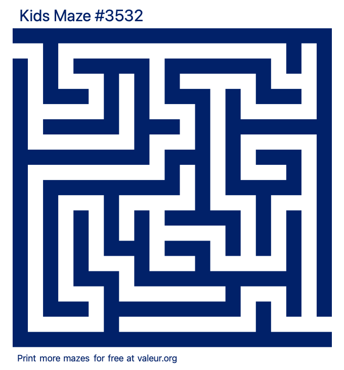 Free Printable Kids Maze number 3532