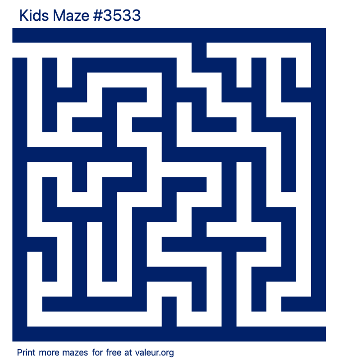 Free Printable Kids Maze number 3533