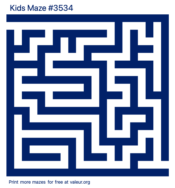 Free Printable Kids Maze number 3534