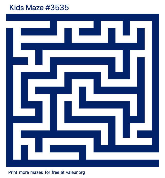 Free Printable Kids Maze number 3535