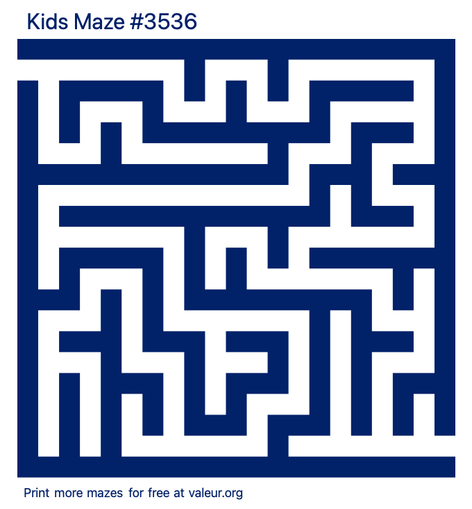 Free Printable Kids Maze number 3536
