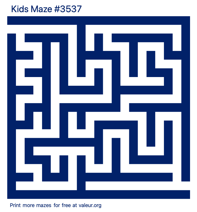 Free Printable Kids Maze number 3537