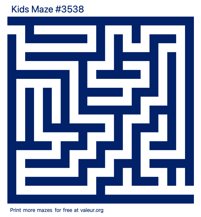 Free Printable Kids Maze number 3538