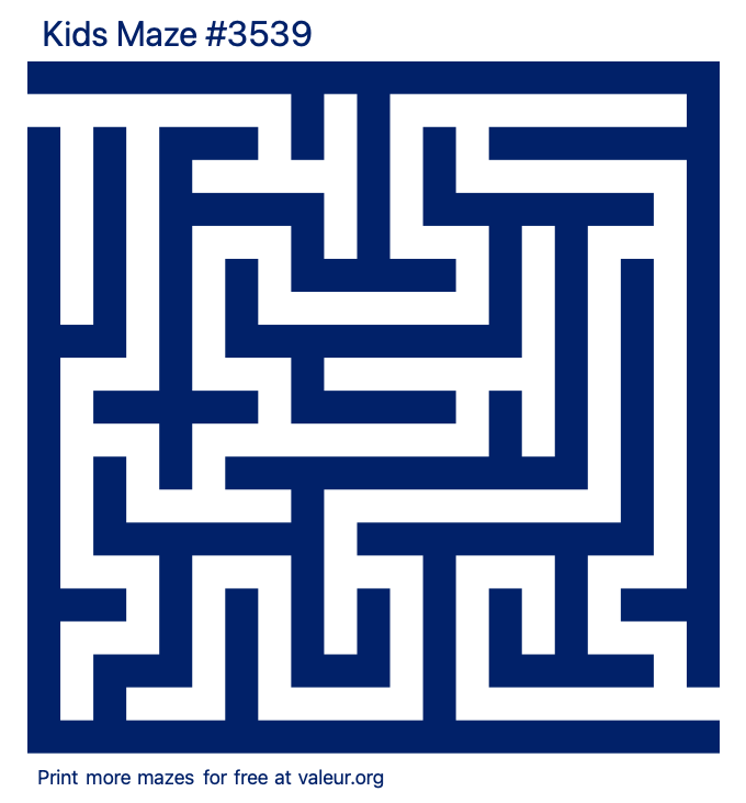 Free Printable Kids Maze number 3539