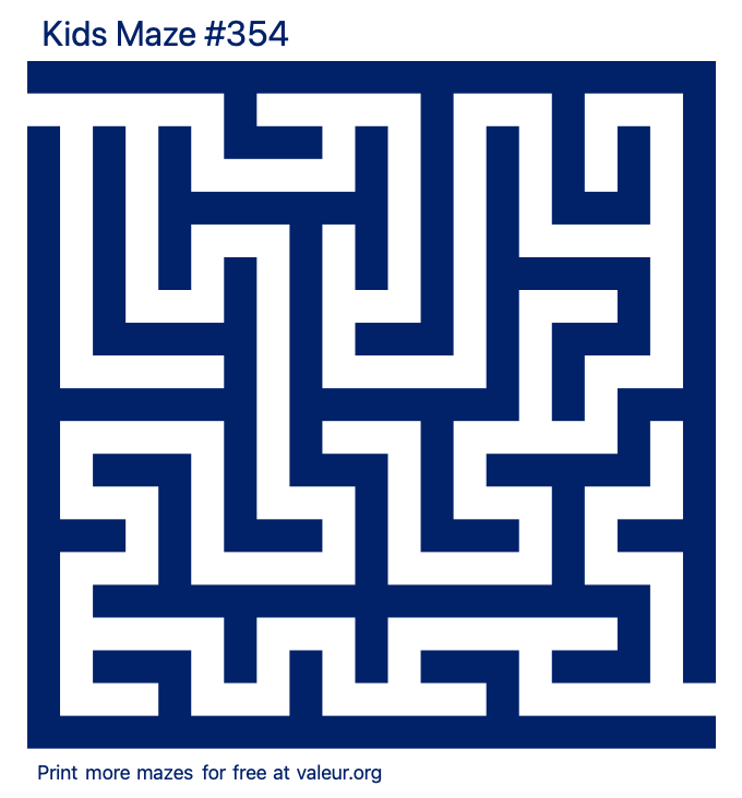 Free Printable Kids Maze number 354