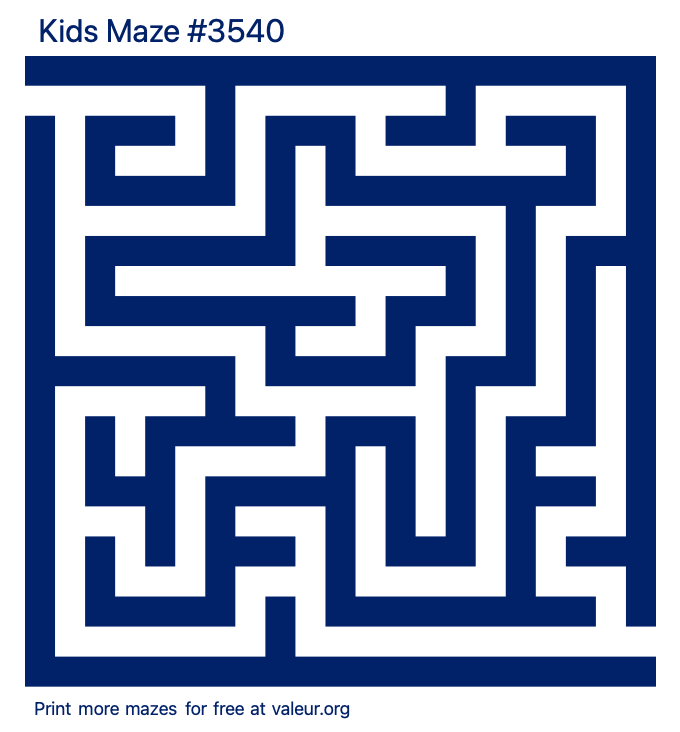 Free Printable Kids Maze number 3540