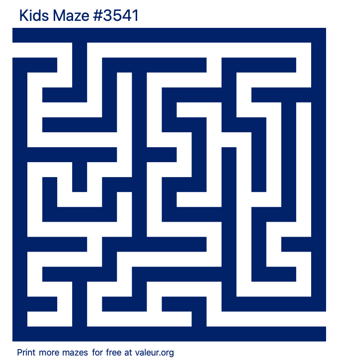 Free Printable Kids Maze number 3541