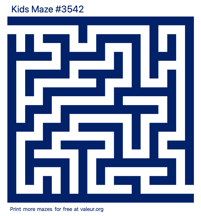 Free Printable Kids Maze number 3542