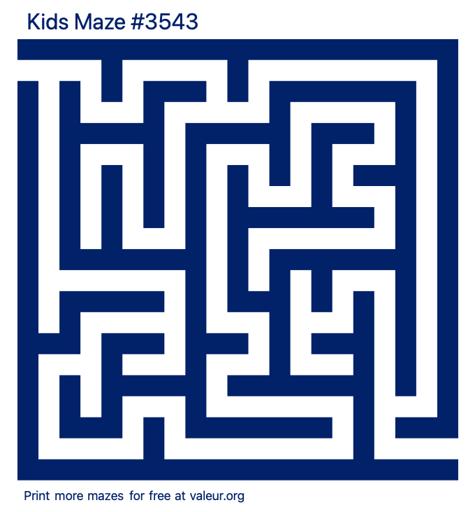Free Printable Kids Maze number 3543