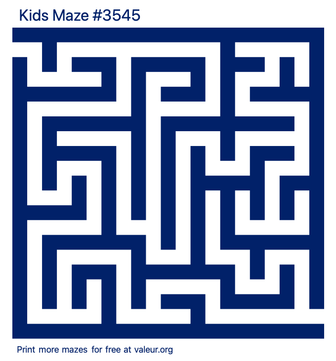 Free Printable Kids Maze number 3545