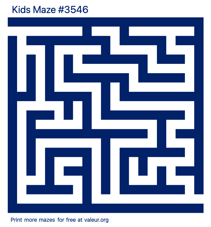 Free Printable Kids Maze number 3546