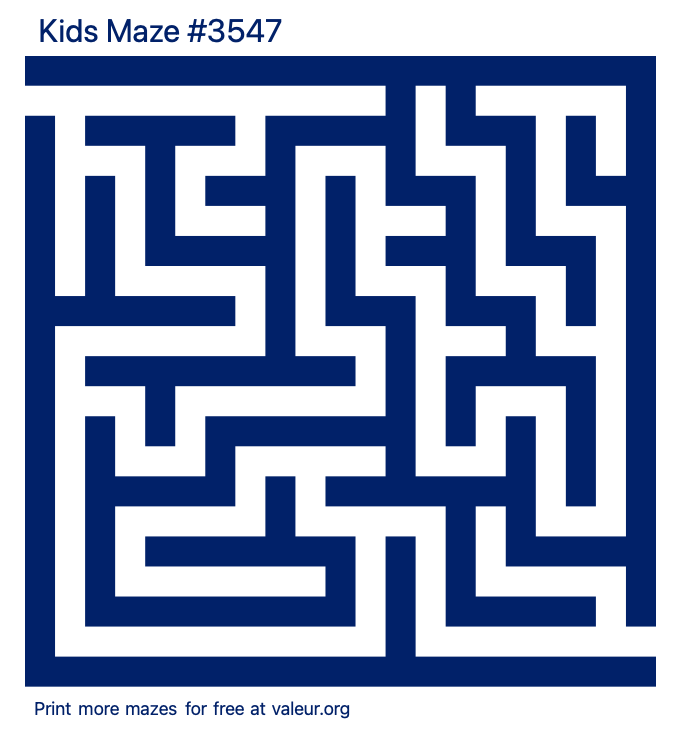Free Printable Kids Maze number 3547