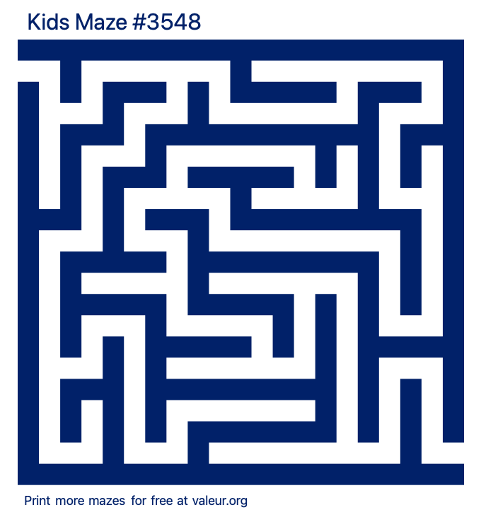 Free Printable Kids Maze number 3548