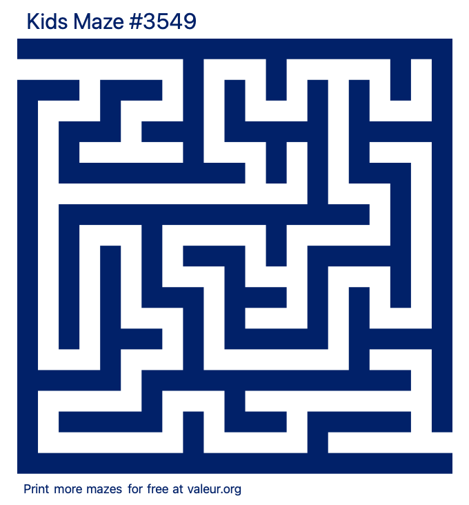 Free Printable Kids Maze number 3549
