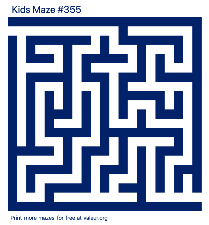 Free Printable Kids Maze number 355