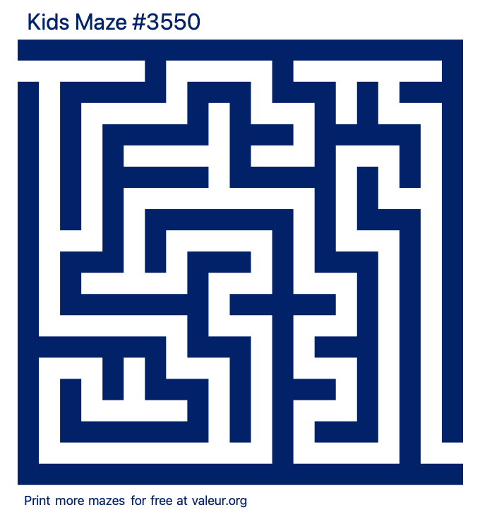 Free Printable Kids Maze number 3550