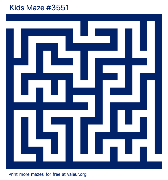 Free Printable Kids Maze number 3551
