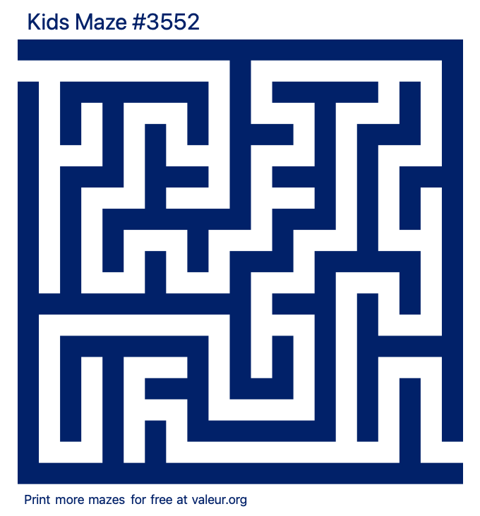 Free Printable Kids Maze number 3552
