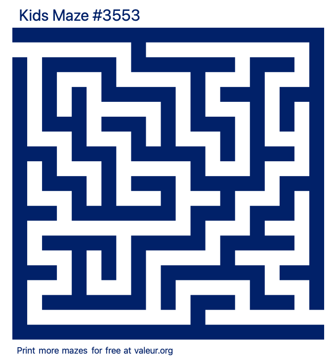 Free Printable Kids Maze number 3553