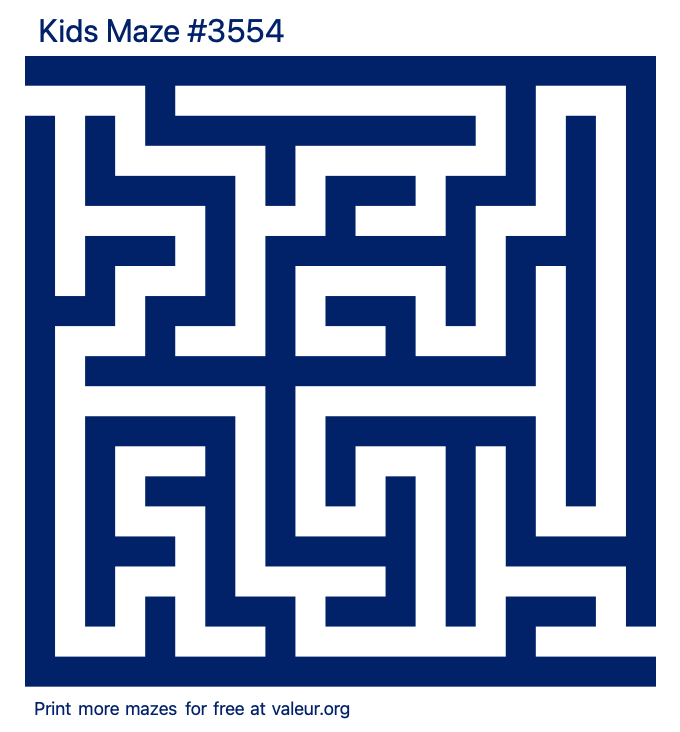 Free Printable Kids Maze number 3554