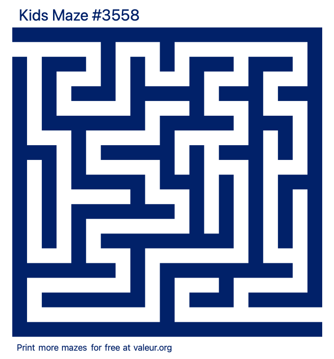 Free Printable Kids Maze number 3558