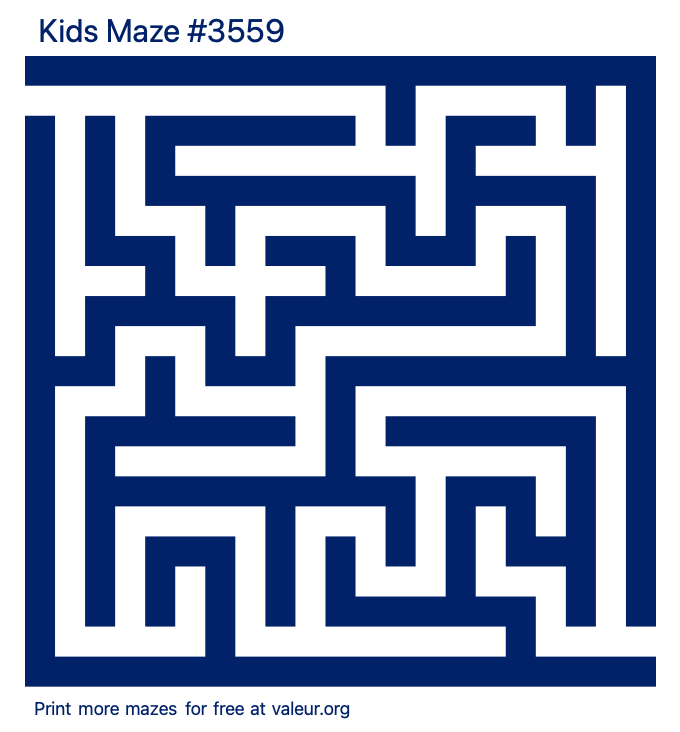 Free Printable Kids Maze number 3559