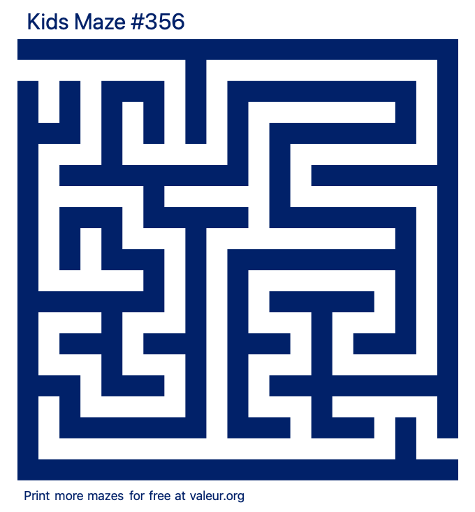 Free Printable Kids Maze number 356