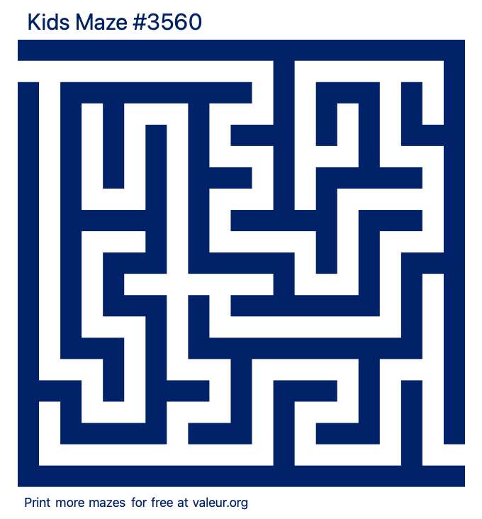 Free Printable Kids Maze number 3560