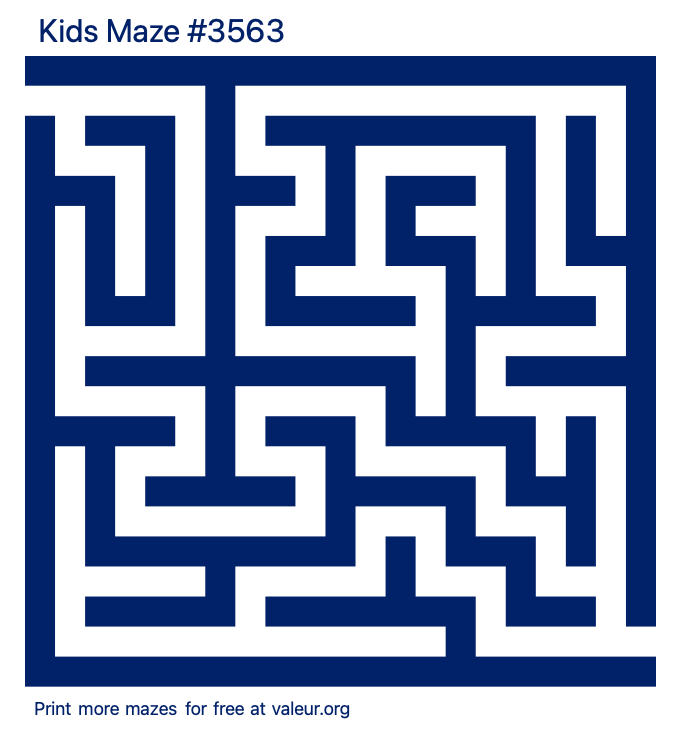 Free Printable Kids Maze number 3563