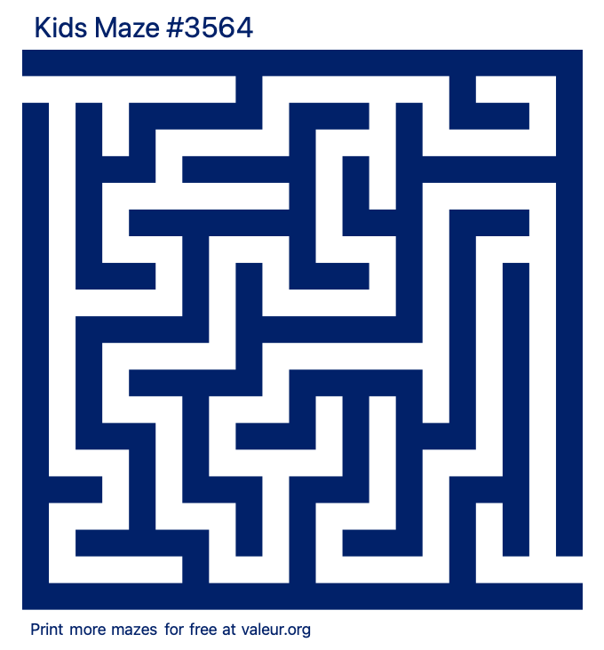 Free Printable Kids Maze number 3564