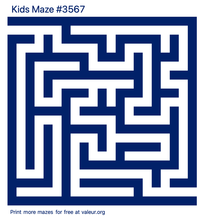 Free Printable Kids Maze number 3567