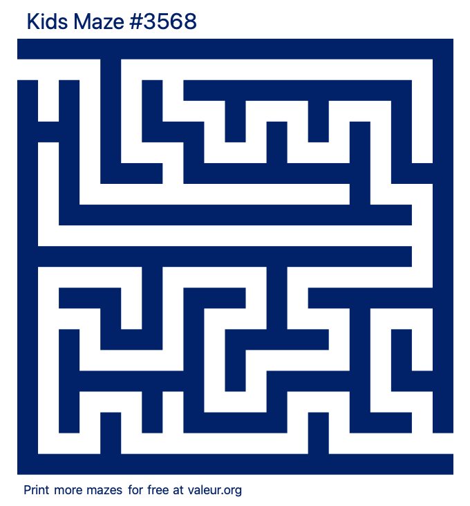 Free Printable Kids Maze number 3568