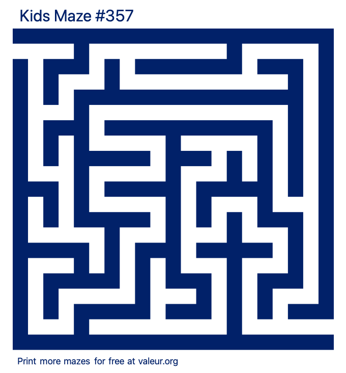 Free Printable Kids Maze number 357