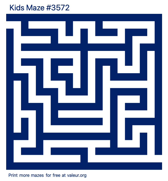 Free Printable Kids Maze number 3572