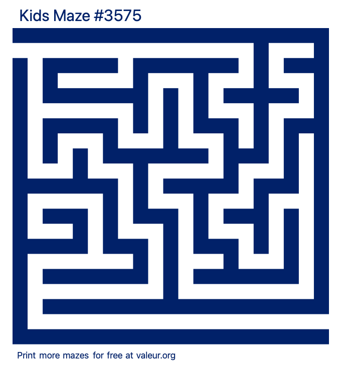 Free Printable Kids Maze number 3575