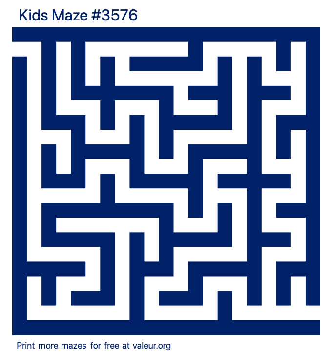 Free Printable Kids Maze number 3576
