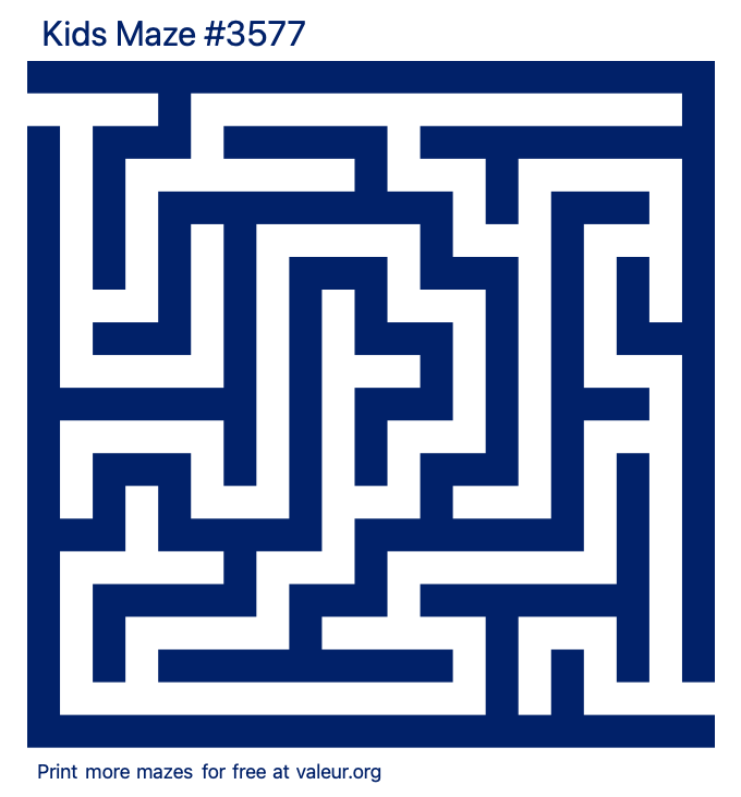 Free Printable Kids Maze number 3577
