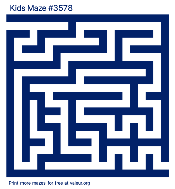 Free Printable Kids Maze number 3578