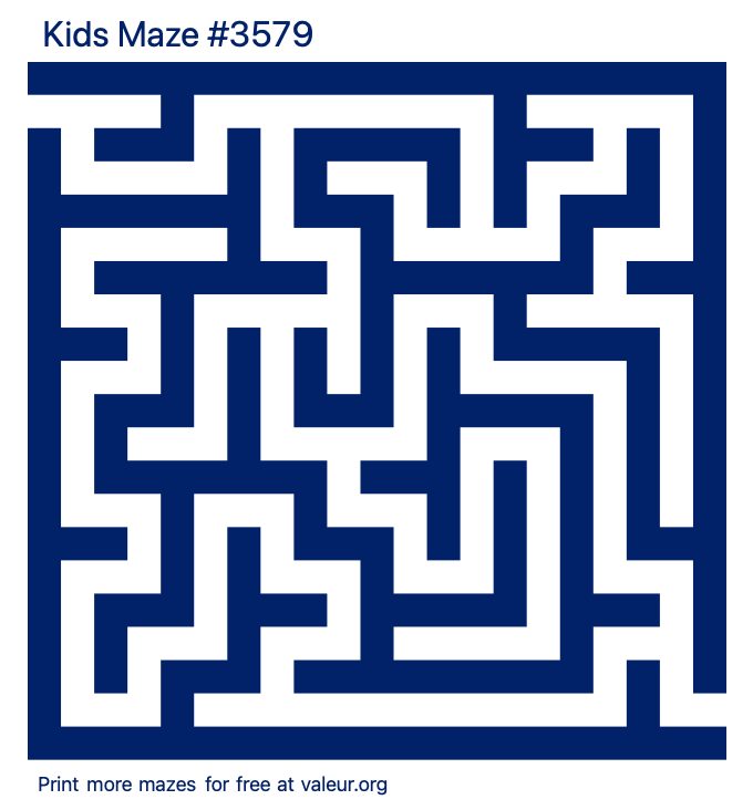 Free Printable Kids Maze number 3579