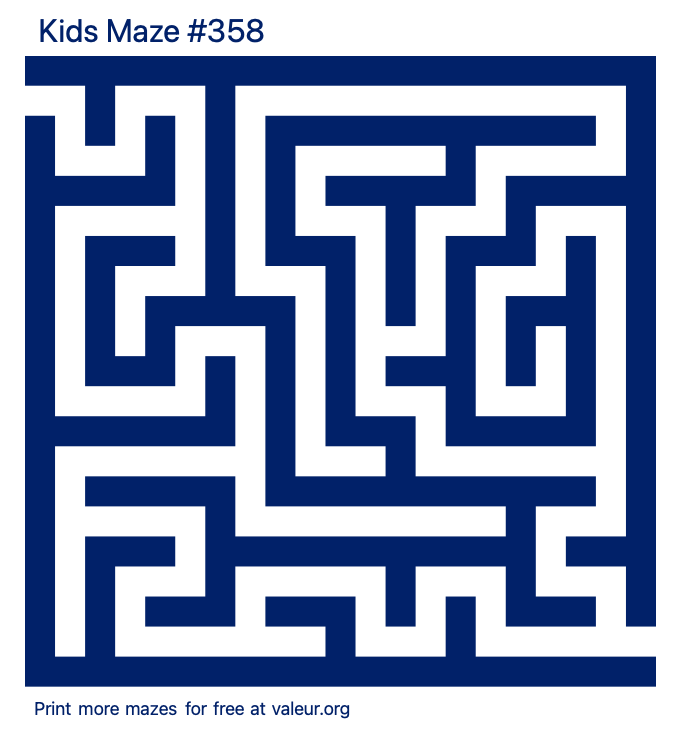 Free Printable Kids Maze number 358