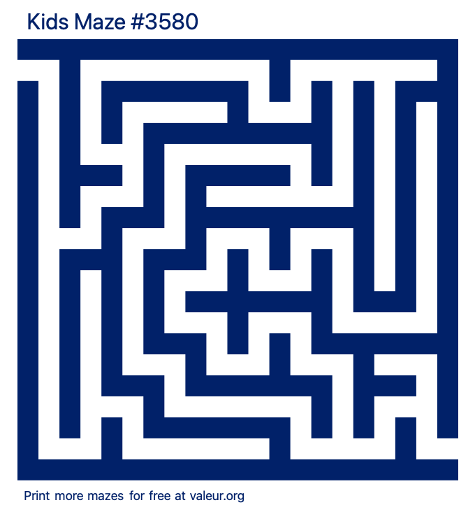 Free Printable Kids Maze number 3580