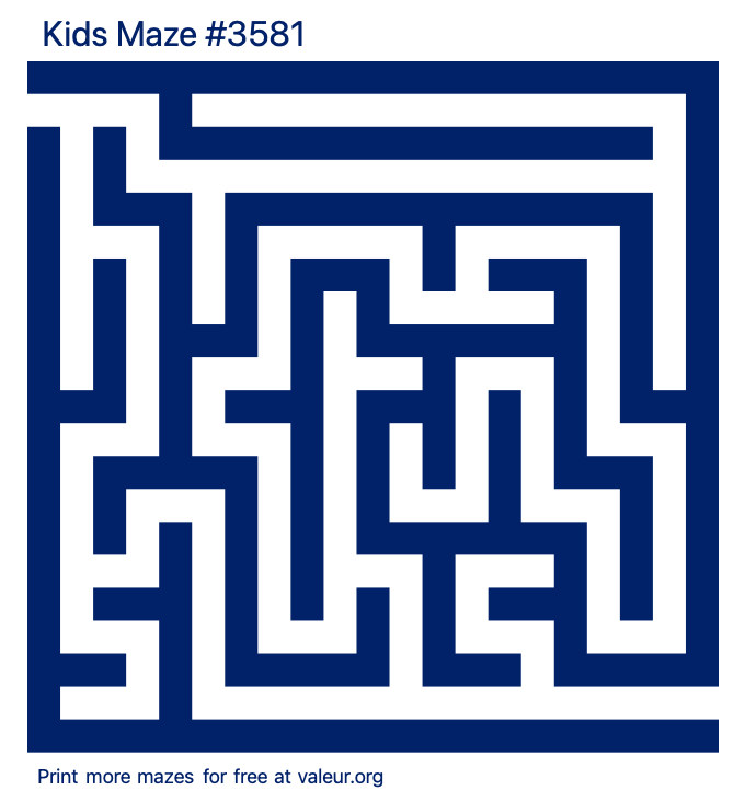 Free Printable Kids Maze number 3581
