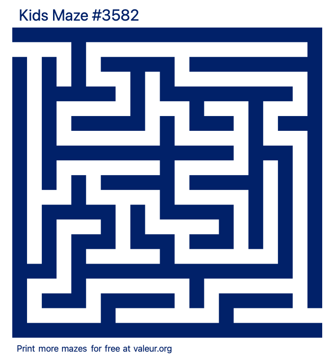 Free Printable Kids Maze number 3582