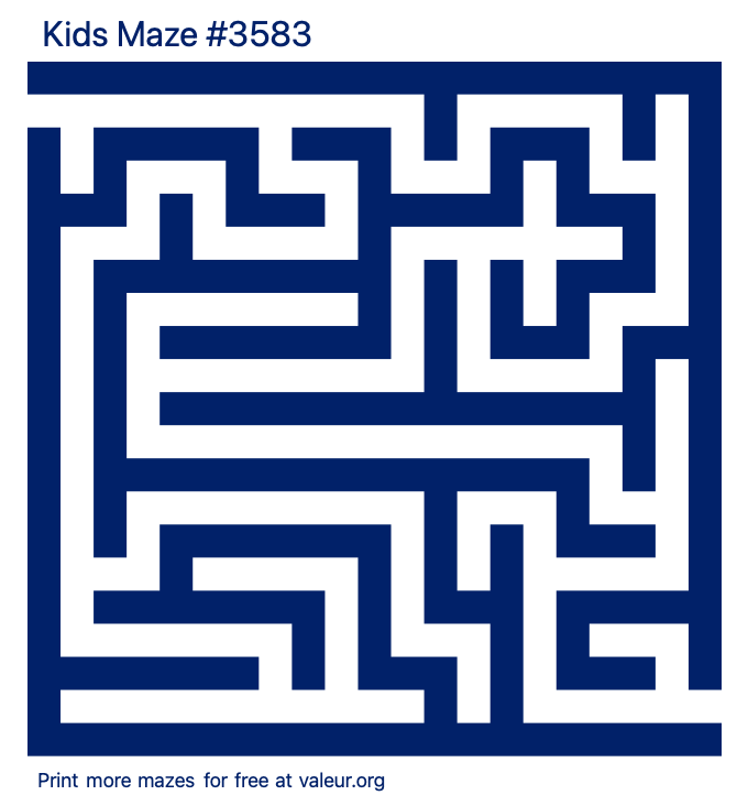 Free Printable Kids Maze number 3583