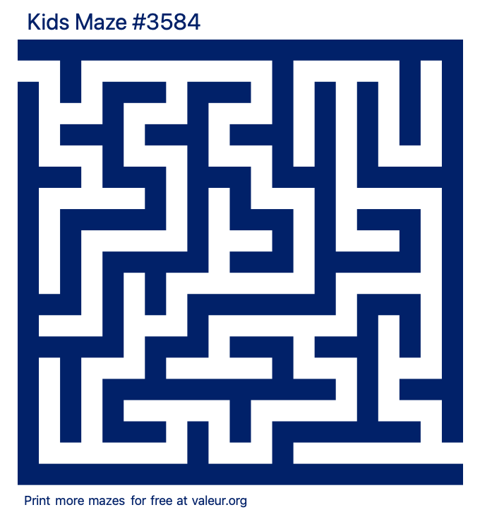 Free Printable Kids Maze number 3584
