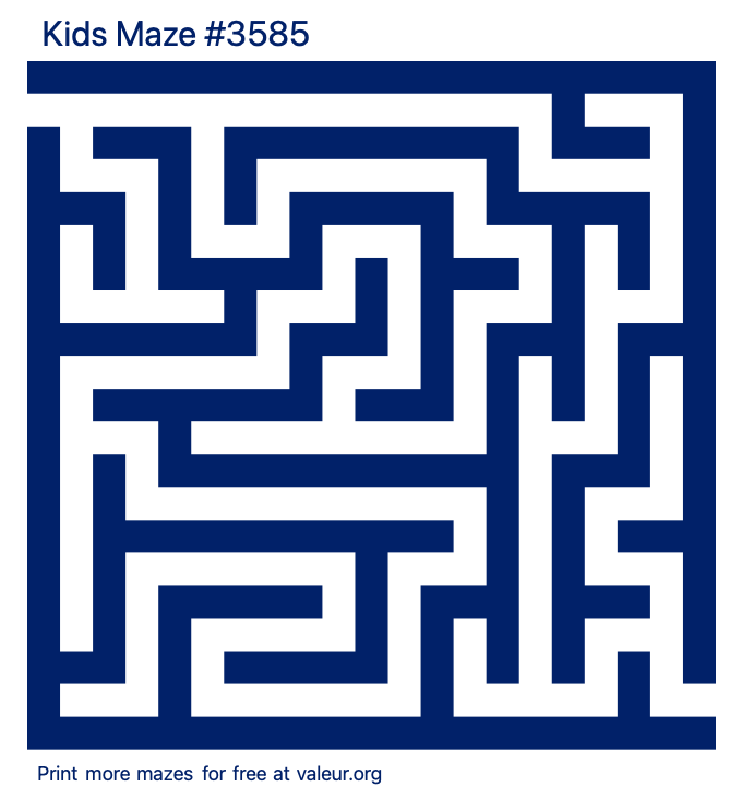 Free Printable Kids Maze number 3585