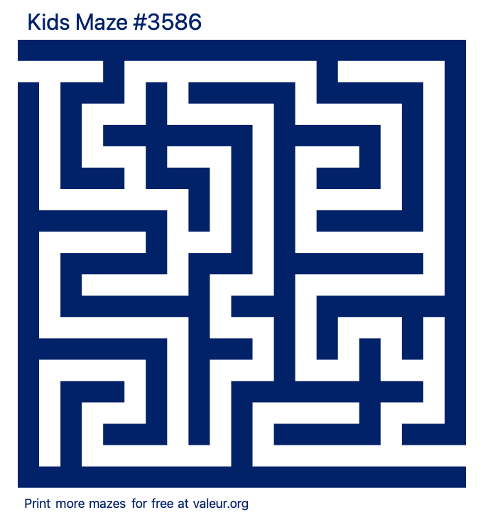 Free Printable Kids Maze number 3586